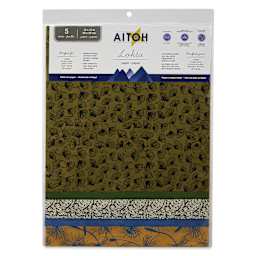 Aitoh Decorative Lokta Paper Pack - Leaves and Seeds, 12" x 12", Pkg of 5, front of packaging