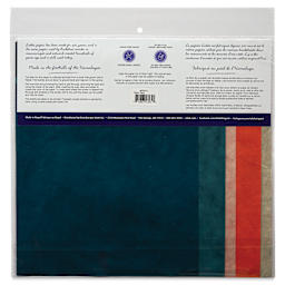 Aitoh Decorative Lokta Paper Pack - Oranges, 8-1/2" x 11", Pkg of 5, back of packaging