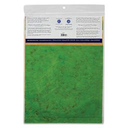 Aitoh Decorative Lokta Paper Pack - Greens, 12" x 12", Pkg of 5, back of packaging