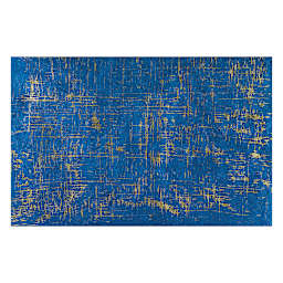 Nepalese Lokta - 22" x 30", Gold Brush/Royal Blue