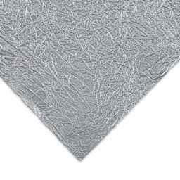 Black Ink Thai Soft Metallic Momigami Paper - Closeup of Silver paper showing color and texture