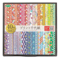 Aitoh Chiyogami Paper Pack - Front of Package of 40 Assorted Sheets 