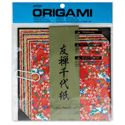Aitoh Yuzen Chiyogami Paper - Front view of package of 5 7/8" x 5 7/8" assorted sheets 