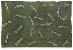 Sunwashed Nepalese Lokta Paper - Full sheet of Green/Forest paper shown