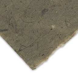 Black Ink Thai Banana Paper - Corner of Mesquite paper to show color and texture
