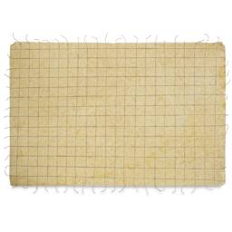 Black Ink Nepalese Oil Paper - Full sheet of Strings paper showing hemp string checkerboard in paper