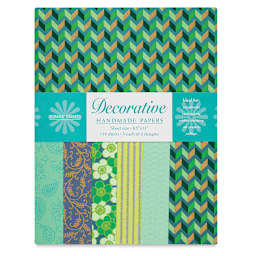 Decorative Paper Screen Print Assortment Packs - Turquoise and Teal shown