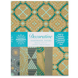 Decorative Paper Screen Print Assortment Packs - Olive and Teal shown