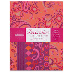 Decorative Paper Screen Print Assortment Packs - Hot Purple and Orange shown