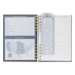 DesignWorks Ink Standard Issue Planner Notebook No. 12, Black, Open