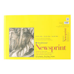 Strathmore Newsprint Paper Pad, 300 Series, 50 Sheets, Rough, 12 in x 18 in