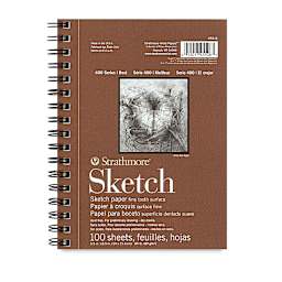 Strathmore 400 Series Sketch Pad - 5-1/2" x 8-1/2", Spiral Bound, Side, 100 Sheets