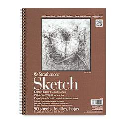 Strathmore 400 Series Sketch Pad - 9" x 12", Spiral Bound, Side, 50 Sheets
