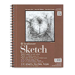 Strathmore 400 Series Sketch Pad - 9" x 12", Spiral Bound, Side, 100 Sheets