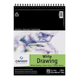Canson Pure White Drawing Pad - 80 lb, 24 Sheets, 11" x 14"