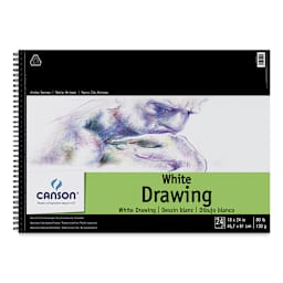 Canson Pure White Drawing Pad - 80 lb, 24 Sheets, 18" x 24"
