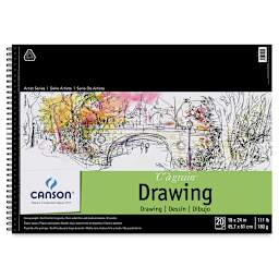 Canson C' a Grain Drawing Pad - Top view of Side bound Landscape pad
