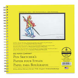 Bee Paper Pen Sketcher's Wirebound Pad - 8-1/2" x 8-1/2", Square, 50 Sheets