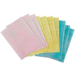 Black Ink Iridescent Paper Scrap Pack (papers fanned out)