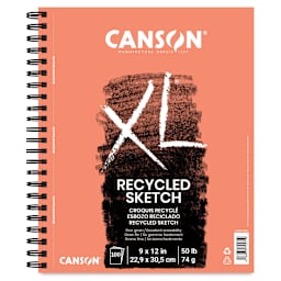 Canson XL Recycled Sketch Pad - 9" x 12", Wirebound Side, 100 Sheets