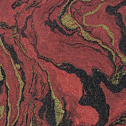 Nepalese Marbled Lokta Paper - Closeup of Black and Gold effect on Red Paper