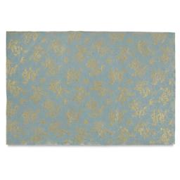 Screenprinted Nepalese Lokta Paper - Full sheet of Gold Dragon on Celadon paper
