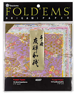 Yasutomo Yuzen Origami Papers - Front of package of Pastel patterned paper