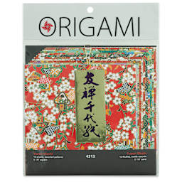Yasutomo Yuzen Origami Papers - 5-7/8" x 5-7/8", Red, 10 Sheets (front of packaging)