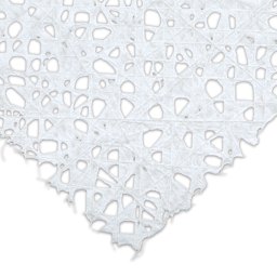 Black Ink Thai Melook Lace Paper - Closeup of Natural Lace corner