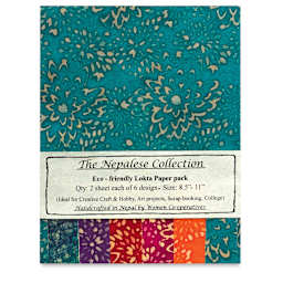 
Nepalese Collection Lokta Paper - Front of Batik Package