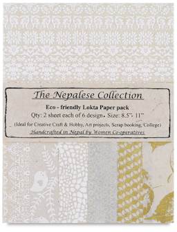 Lokta Papers - Cream/Silver, 12 Sheets