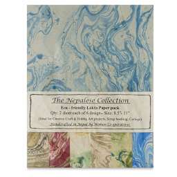 Nepalese Collection Lokta Paper - Front of Marble Blue Package
