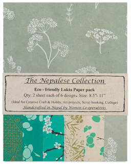 Nepalese Collection Lokta Paper - Front of Sage/Green Package