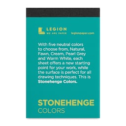 Legion Stonehenge Drawing Paper Pad - 2-1/2" x 3-1/4", Multi Color, 15 Sheets, Front cover