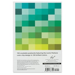 Pantone 100 Postcards Box, back of packaging
