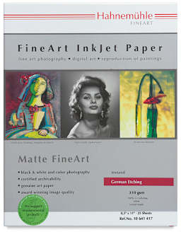 Hahnemühle German Etching Inkjet Paper - Front view of package with label