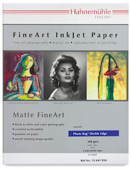 Hahnemühle Photo Rag Deckle Edge Inkjet Paper - Front view of package

