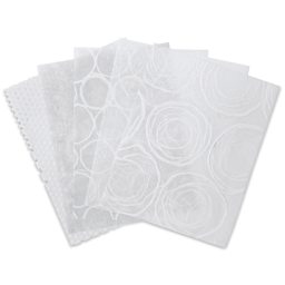 Black Ink Decorative Papers - 8-1/2" x 11", Assorted Whites, Pkg of 20 Sheets