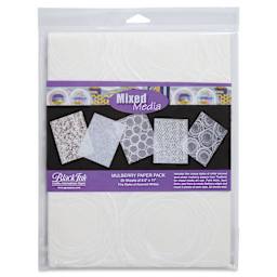 Black Ink Decorative Papers - 8-1/2″ x 11″, Assorted Whites, Pkg of 20 Sheets, in package