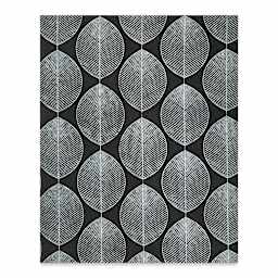 Screenprinted Beech Leaves Lotka Paper - Full sheet of White on Black pattern
