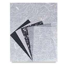 Black Ink Decorative Paper Packs - Both sizes of Silver Glitter Assorted Sheet Pack shown