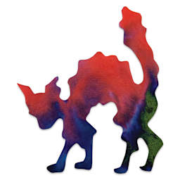 Roylco Color Diffusing Paper Pack -Halloween Shapes, Pkg of 80 (example of colored scared cat)