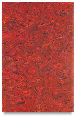 Books by Hand Marbled Papers - Single Red marbled sheet shown