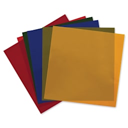 Hygloss Cello Sheets - Fan of square sheets in assorted colors