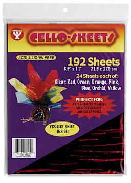 Hygloss Cello Sheets - Front of package of 192 assorted sheets