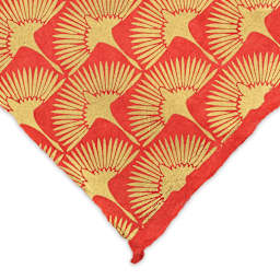 Lokta Paper - Crane, Red and Gold, 20" x 30" (Corner)