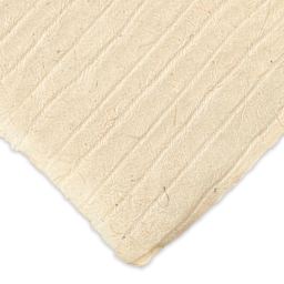 Lokta Paper - Textured Stripe, Cream, 20" x 30", Single Sheet (close-up of corner to show texture)