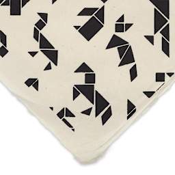 Origami Print Lokta Paper - Black and White, 20" x 30" (close-up of corner to show pattern)