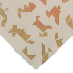 Origami Print Lokta Paper - Gold, Silver, and White, 20" x 30" (close-up of corner to show pattern)
