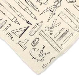 Lokta Paper - Art Supplies Print, White and Black, 20" x 30" close-up of corner